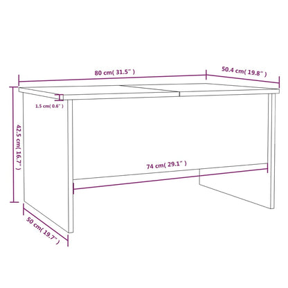 Soffbord sonoma-ek 80x50x42,5 cm konstruerat trä