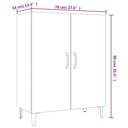 Skänk svart 70x34x90 cm konstruerat trä