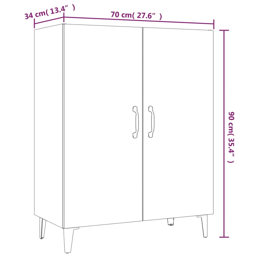 Byrå betonggrå 70x34x90 cm konstruerat trä