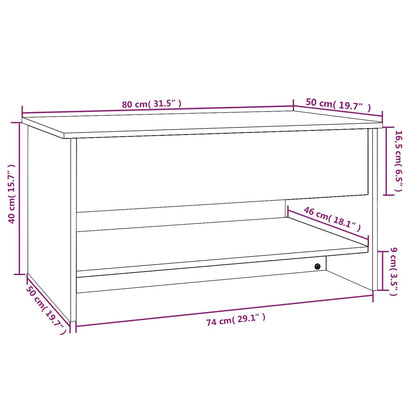 Soffbord rökfärgad ek 80x50x40 cm konstruerat trä