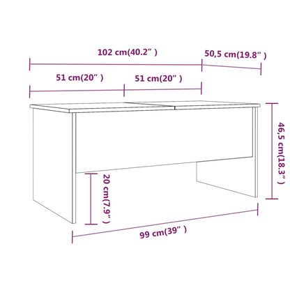 Soffbord rökfärgad ek 102x50,5x46,5 cm konstruerat trä