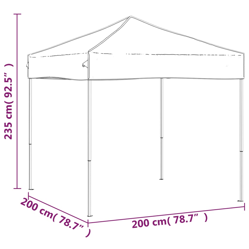 Hopfällbart partytält gräddvit 2x2 m