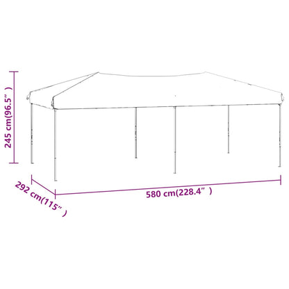 Hopfällbart partytält röd 3x6 m