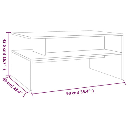 Soffbord rökfärgad ek 90x60x42,5 cm konstruerat trä