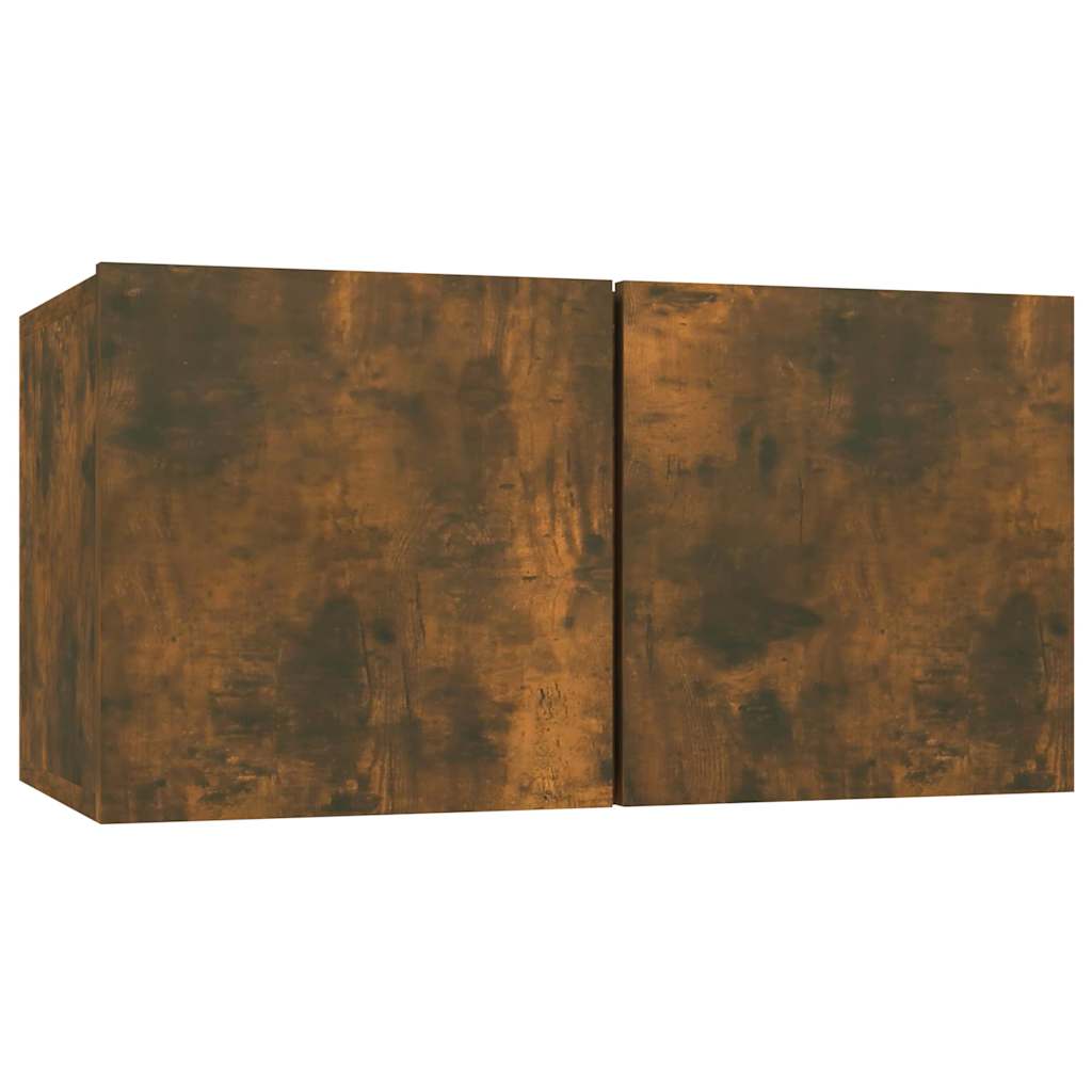 Hängande TV-skåp 3 st rökfärgad ek 60x30x30 cm