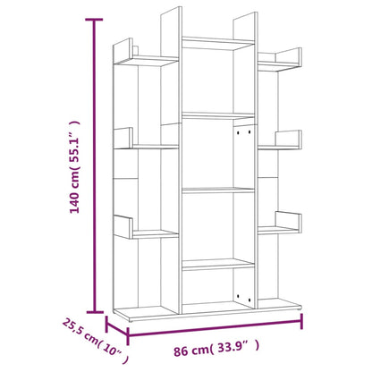 Bokhylla brun ek 86x25,5x140 cm konstruerat trä