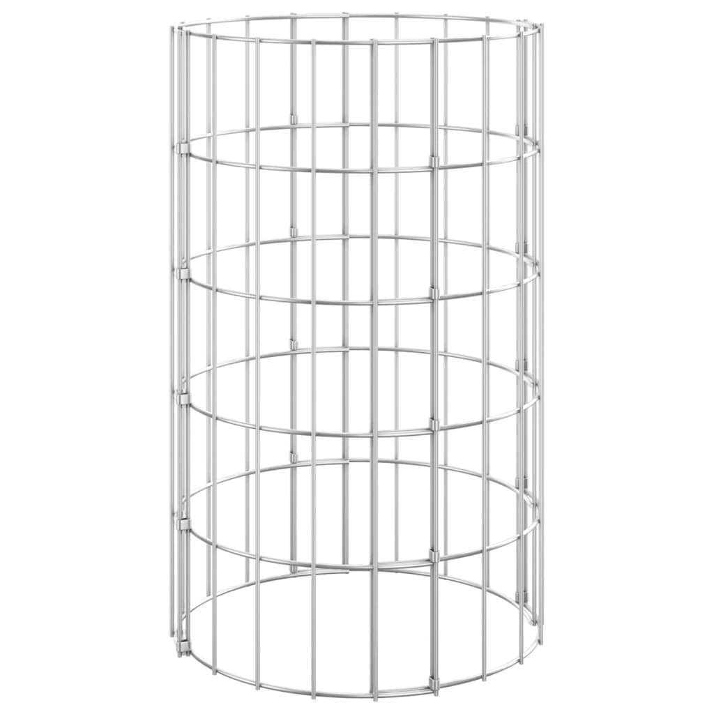 Planteringsgabion 3 st upphöjd rund galvaniserat stål Ø30x50 cm