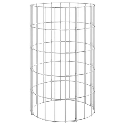 Planteringsgabion 3 st upphöjd rund galvaniserat stål Ø30x50 cm
