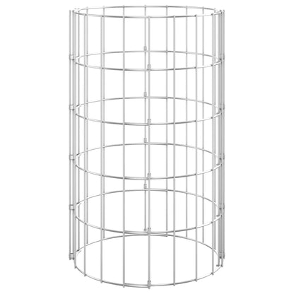 Planteringsgabion 3 st upphöjd rund galvaniserat stål Ø30x50 cm