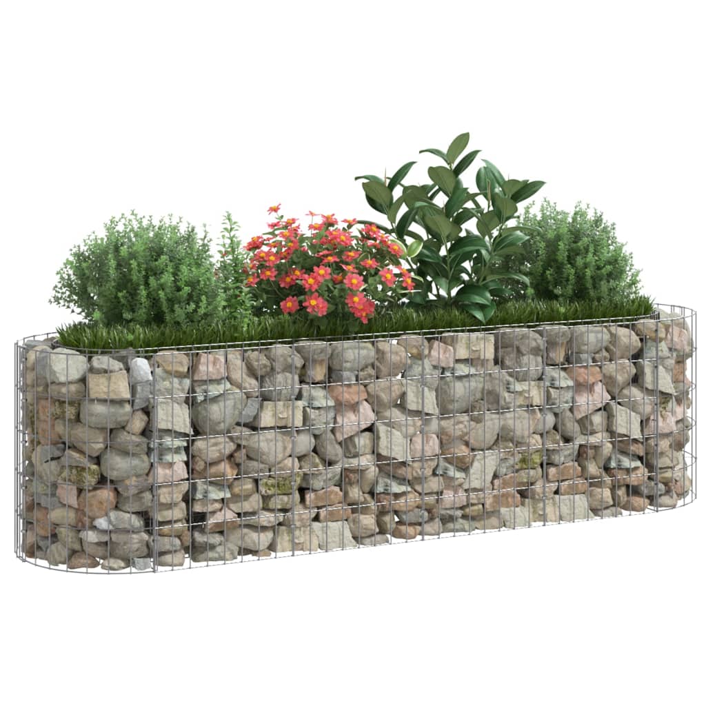 Planteringsgabion galvaniserat järn 190x50x50 cm