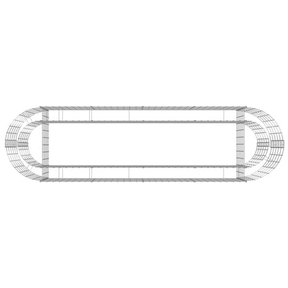 Planteringsgabion galvaniserat järn 190x50x50 cm