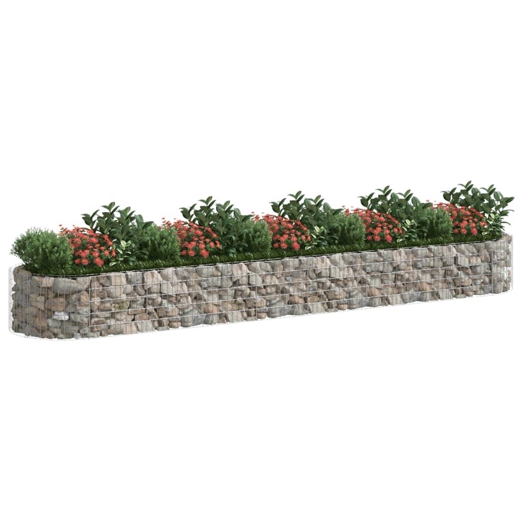 Planteringsgabion galvaniserat järn 500x100x50 cm