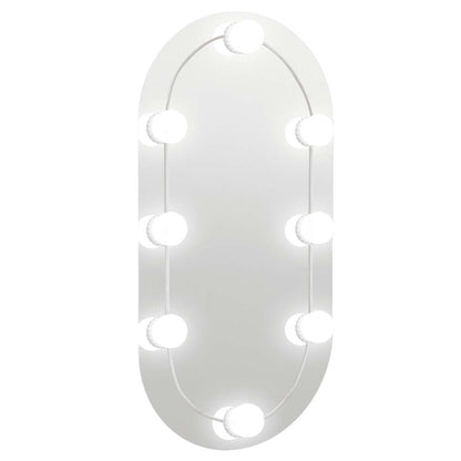 Spegel med LED-lampor 60x30 cm glas oval