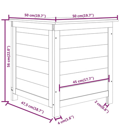 Dynbox för trädgården 50x50x56 cm massivt granträ