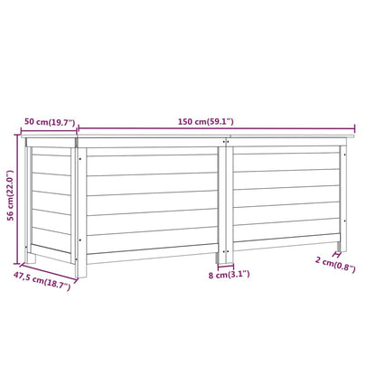 Dynbox för trädgården 150x50x56 cm massivt granträ