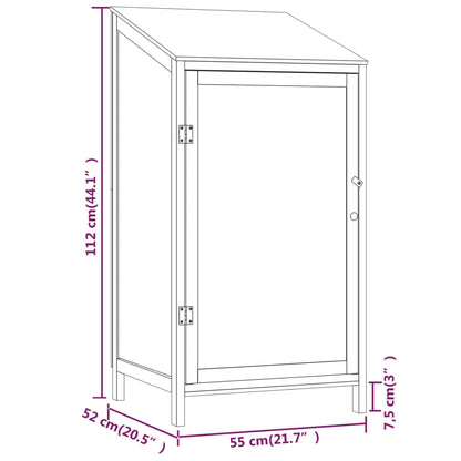 Trädgårdsbod vit 55x52x112 cm massivt granträ