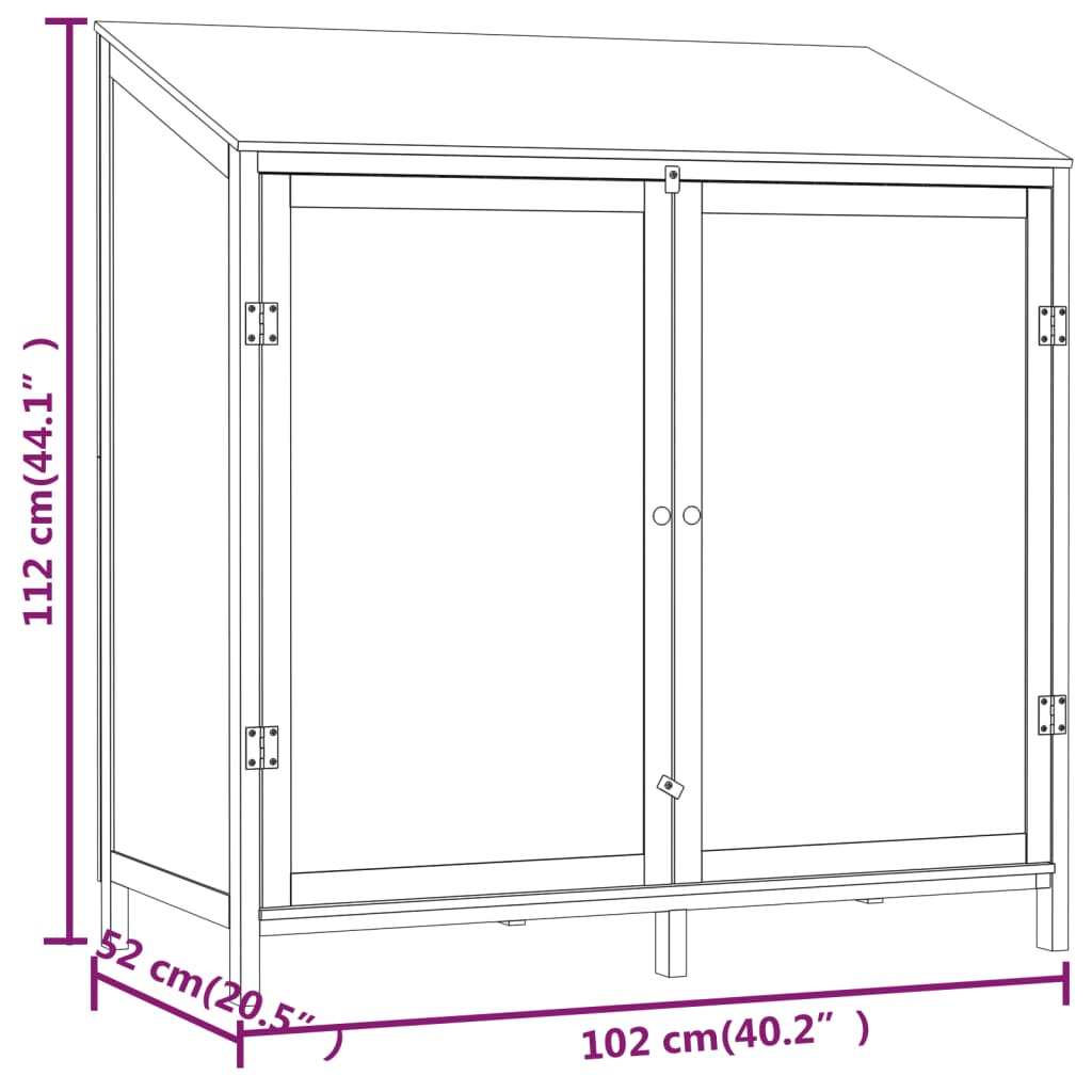 Trädgårdsbod vit 102x52x112 cm massivt granträ