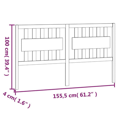 Sänggavel vit 155,5x4x100 cm massiv furu