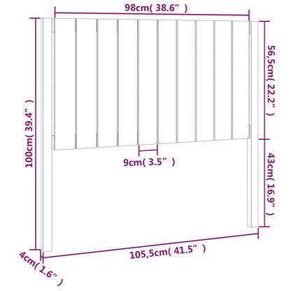 Sänggavel vit 105,5x4x100 cm massiv furu