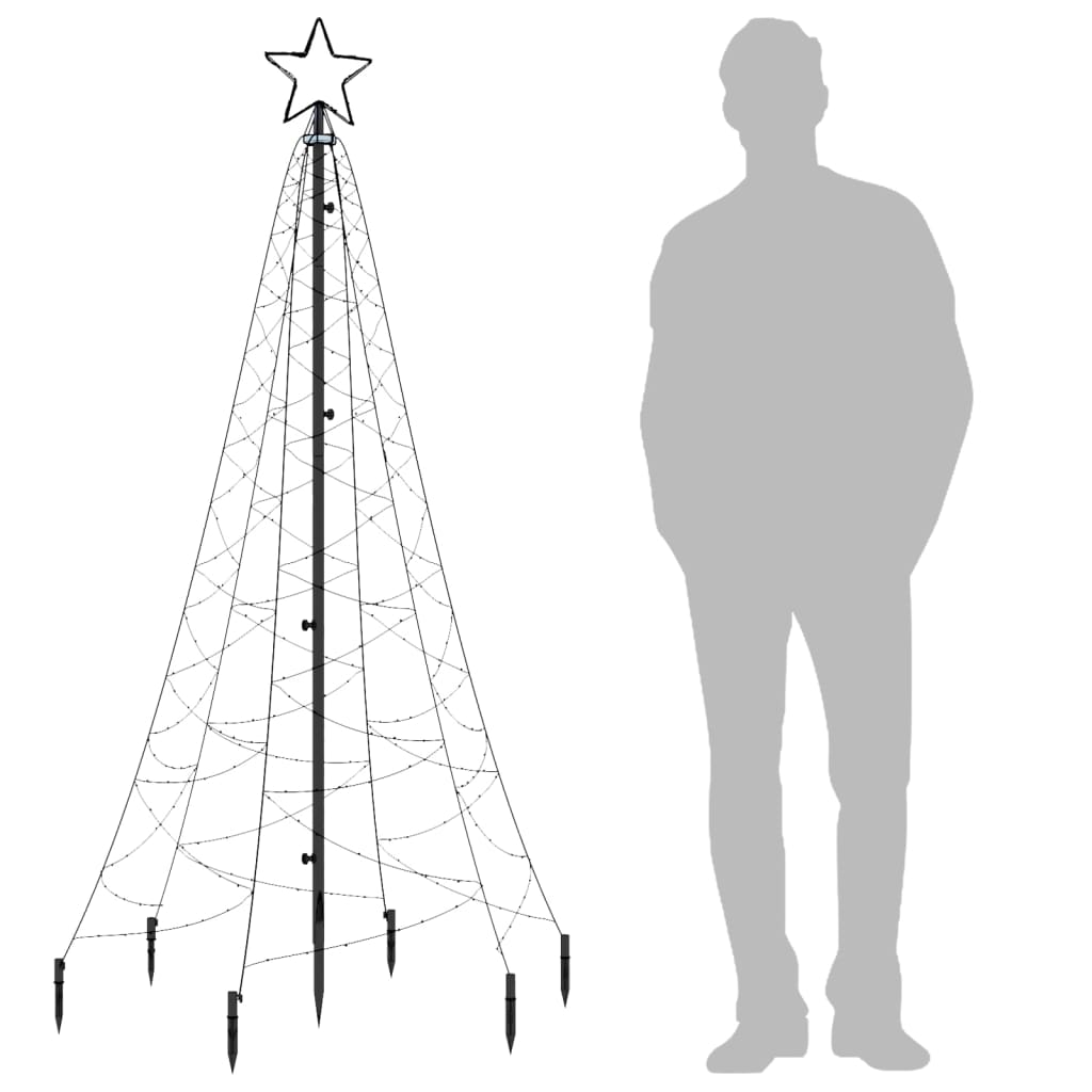 Julgran med markspett 200 kallvita lysdioder 180 cm