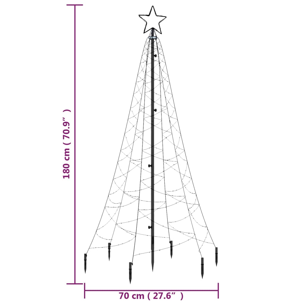 Julgran med markspett 200 kallvita lysdioder 180 cm