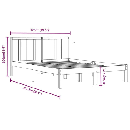 Sängram vit massiv furu 120x200 cm enkelsäng