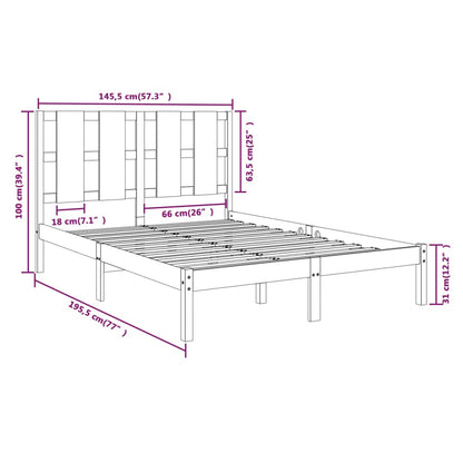 Sängram utan madrass 140x190 cm massiv furu