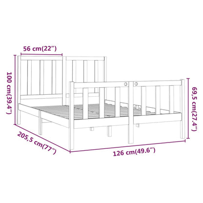 Sängram utan madrass vit 120x200 cm massiv furu