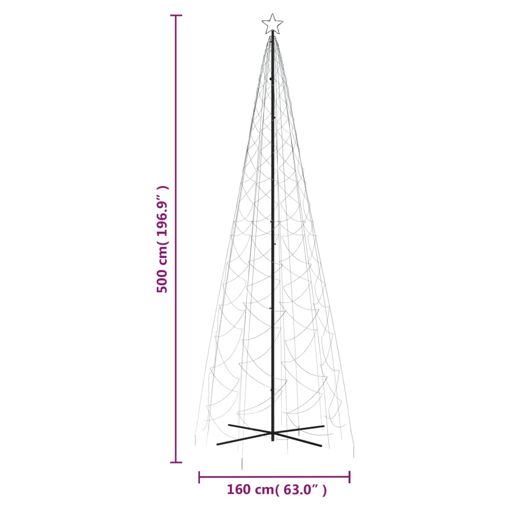 Julgranskon kallvit 1400 LEDs 160x500 cm