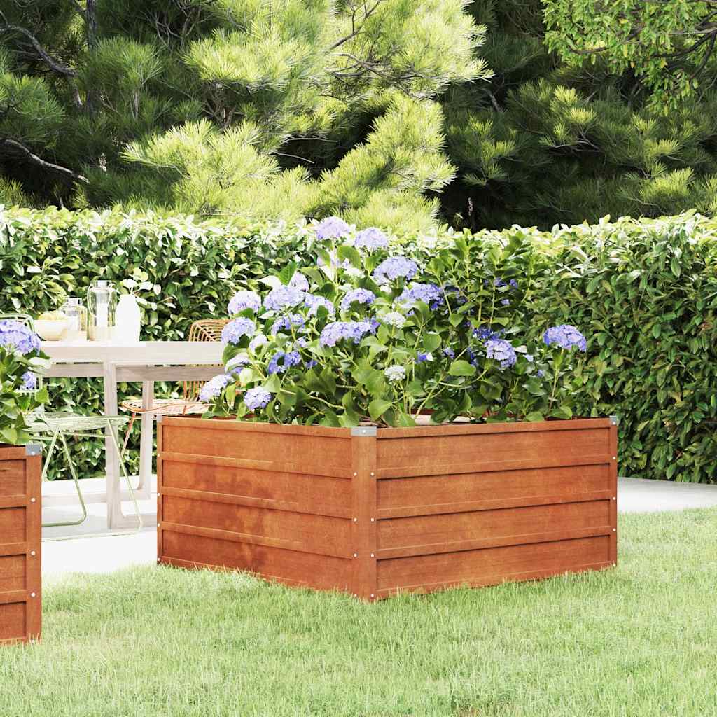 Odlingslåda corten 100x100x45 cm rostfärgad