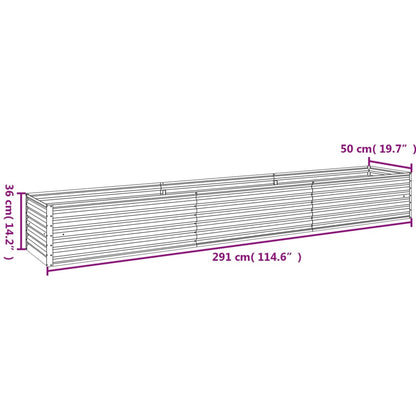 Odlingslåda 291x50x36 cm rosttrögt stål