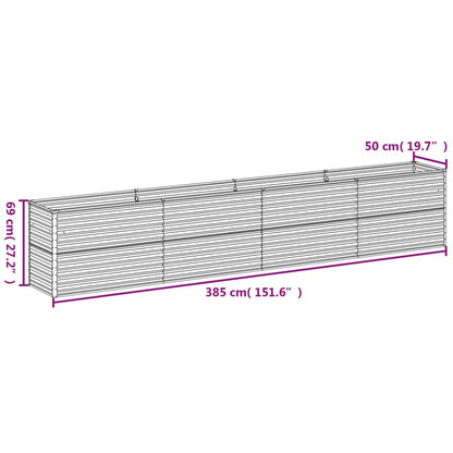 Odlingslåda upphöjd 385x50x69 cm rosttrögt stål