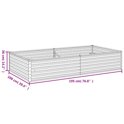 Odlingslåda 195x100x36 cm rosttrögt stål