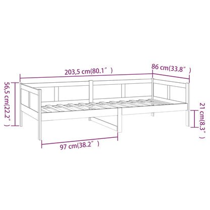 Dagbädd honungsbrun 80x200 cm massiv furu