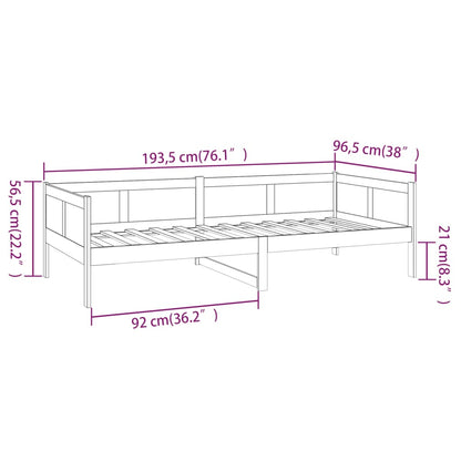 Dagbädd honungsbrun massiv furu 90x190 cm