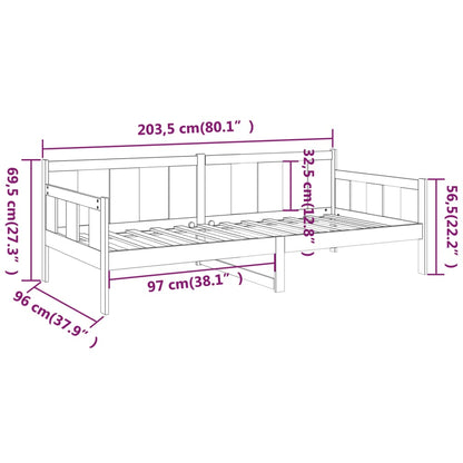 Dagbädd honungsbrun 90x200 cm massiv furu