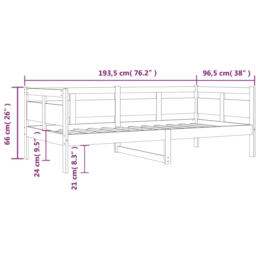 Dagbädd massiv furu 90x190 cm