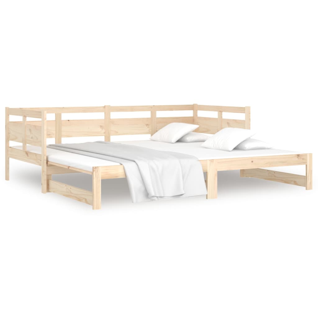 Bäddsoffa massiv furu 2x(90x200) cm