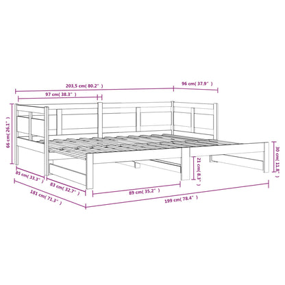 Bäddsoffa massiv furu 2x(90x200) cm