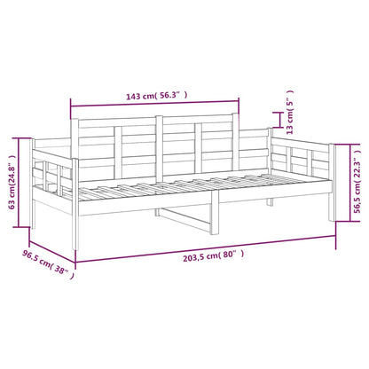 Dagbädd vit 90x200 cm massiv furu