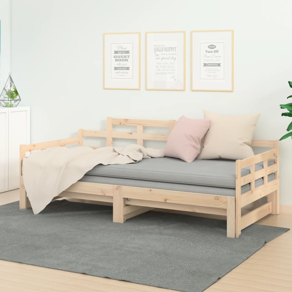 Bäddsoffa massiv furu 2x(80x200) cm