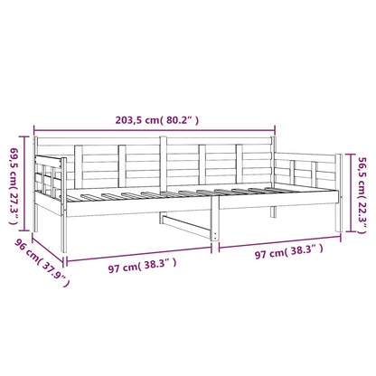 Dagbädd vit 90x200 cm massiv furu