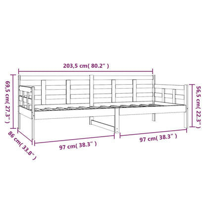 Dagbädd svart 80x200 cm massiv furu