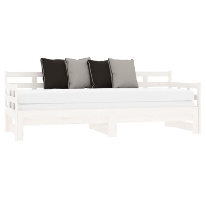 Bäddsoffa vit massiv furu 2x(90x190) cm