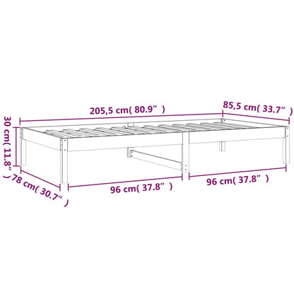 Dagbädd utan madrass 80x200 cm massiv furu