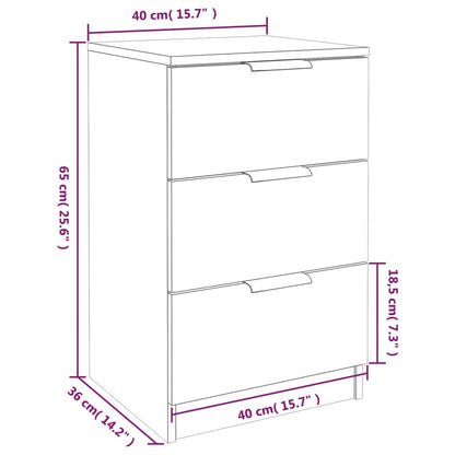 Sängbord 2 st sonoma-ek 40x36x65 cm