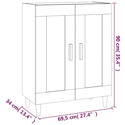 Skåp vit 69,5x34x90 cm konstruerat trä