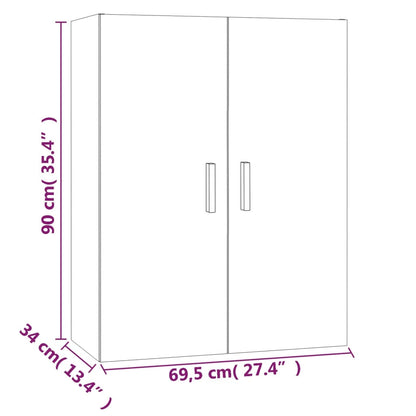 Väggskåp vit 69,5x34x90 cm