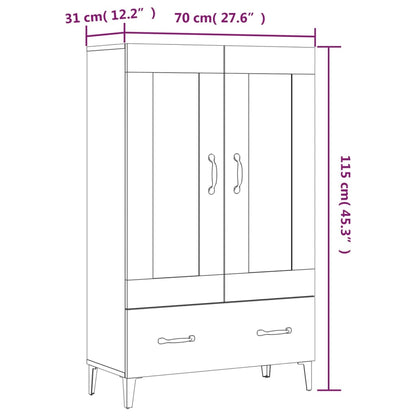 Skänk vit 70x31x115 cm konstruerat trä