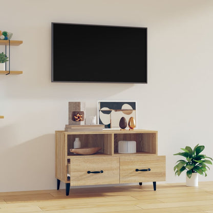 Tv-bänk sonoma ek 80x36x50 cm konstruerat trä